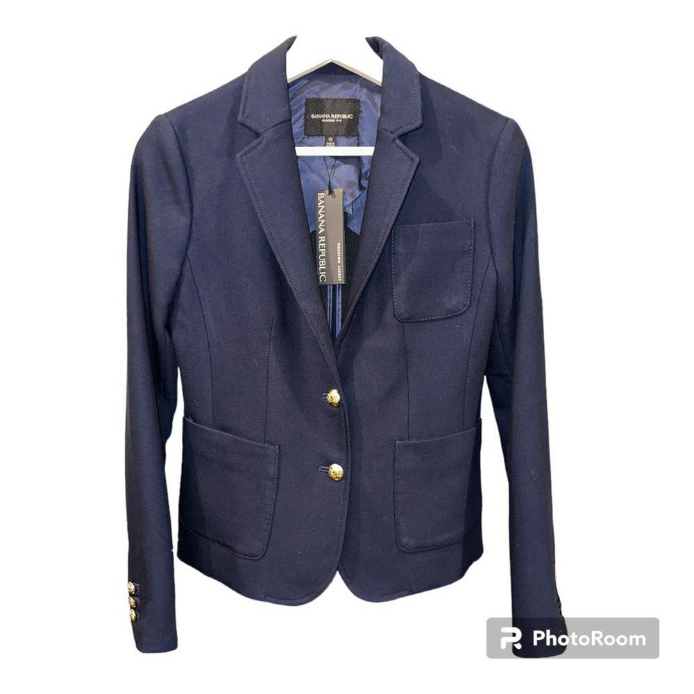 Banana Republic Preppy Blazer • Size 0 • Navy • NWT • NEW • schoolboy style